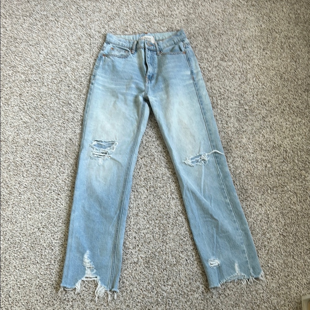 Urban Outfitters ripped straight leg jeans